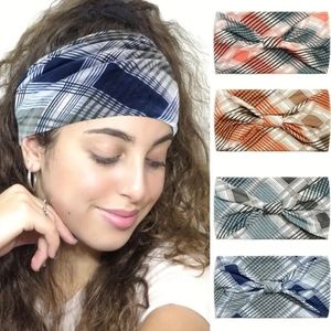 Navy Blue Plaid Headband